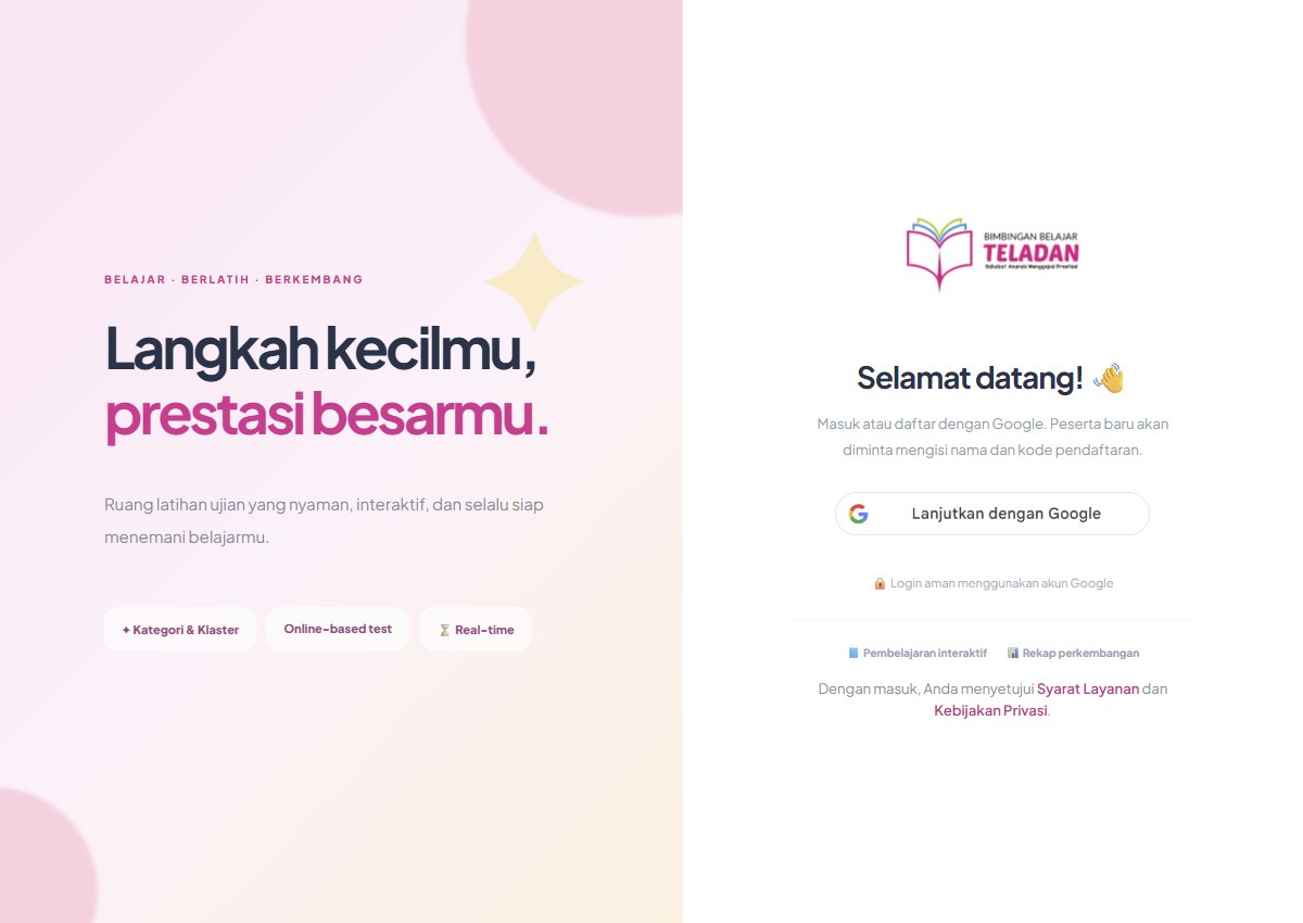 Screenshot CBT Bimbel Teladan